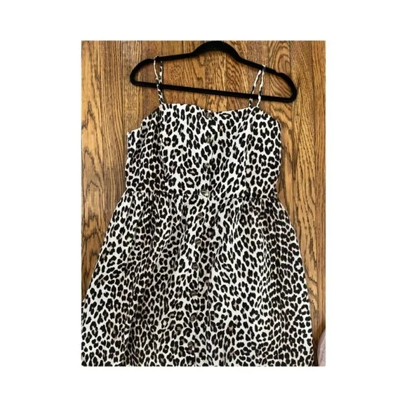 H & M Animal Print Midi Boho beach Linen Blend summer comfort dress - Picture 4 of 5